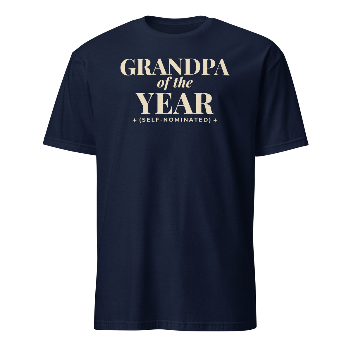 Grandpa of the Year tee in Navy, front print